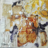 DH.02.A - Tweeluik - 20 x 20 cm - was, olieverf, en inkt op hout - 2017